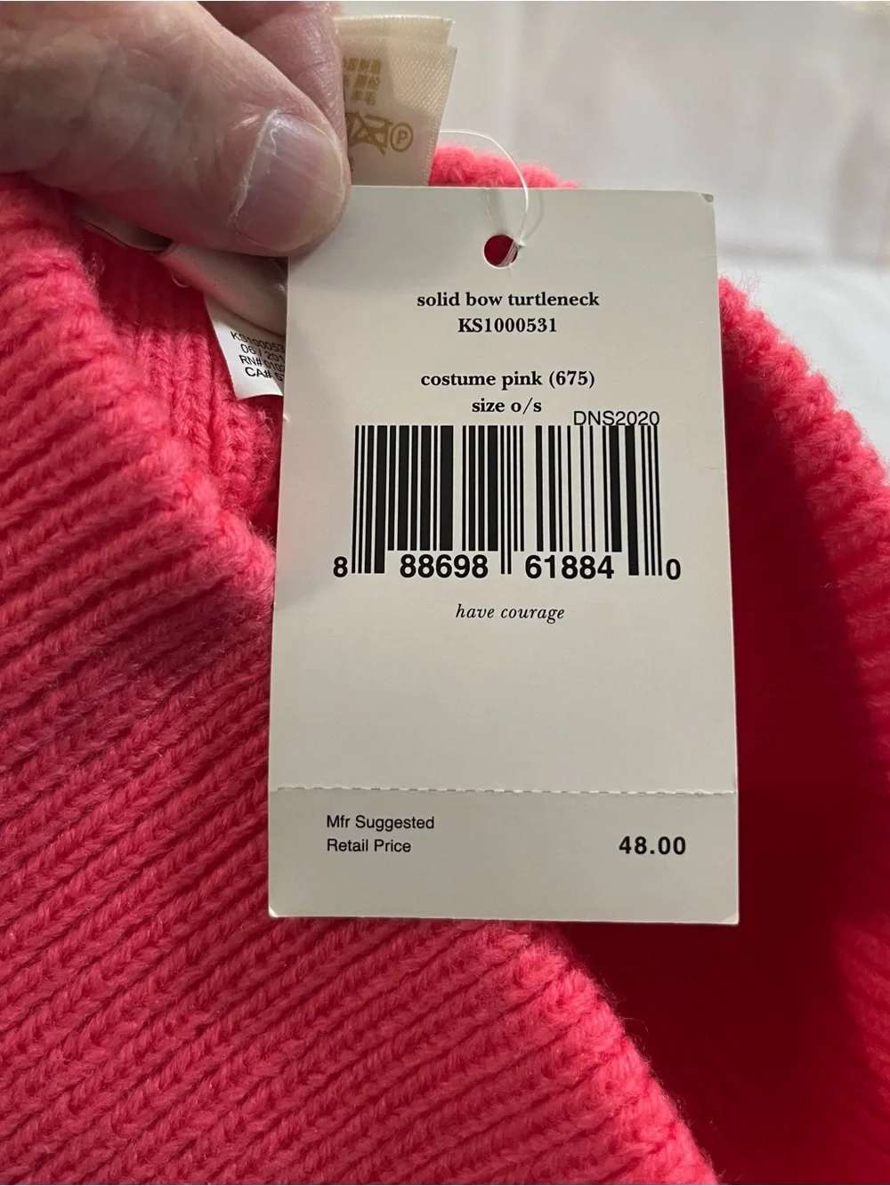 kate spade Ribbed Knit Headband with Bow - Pink - NWT